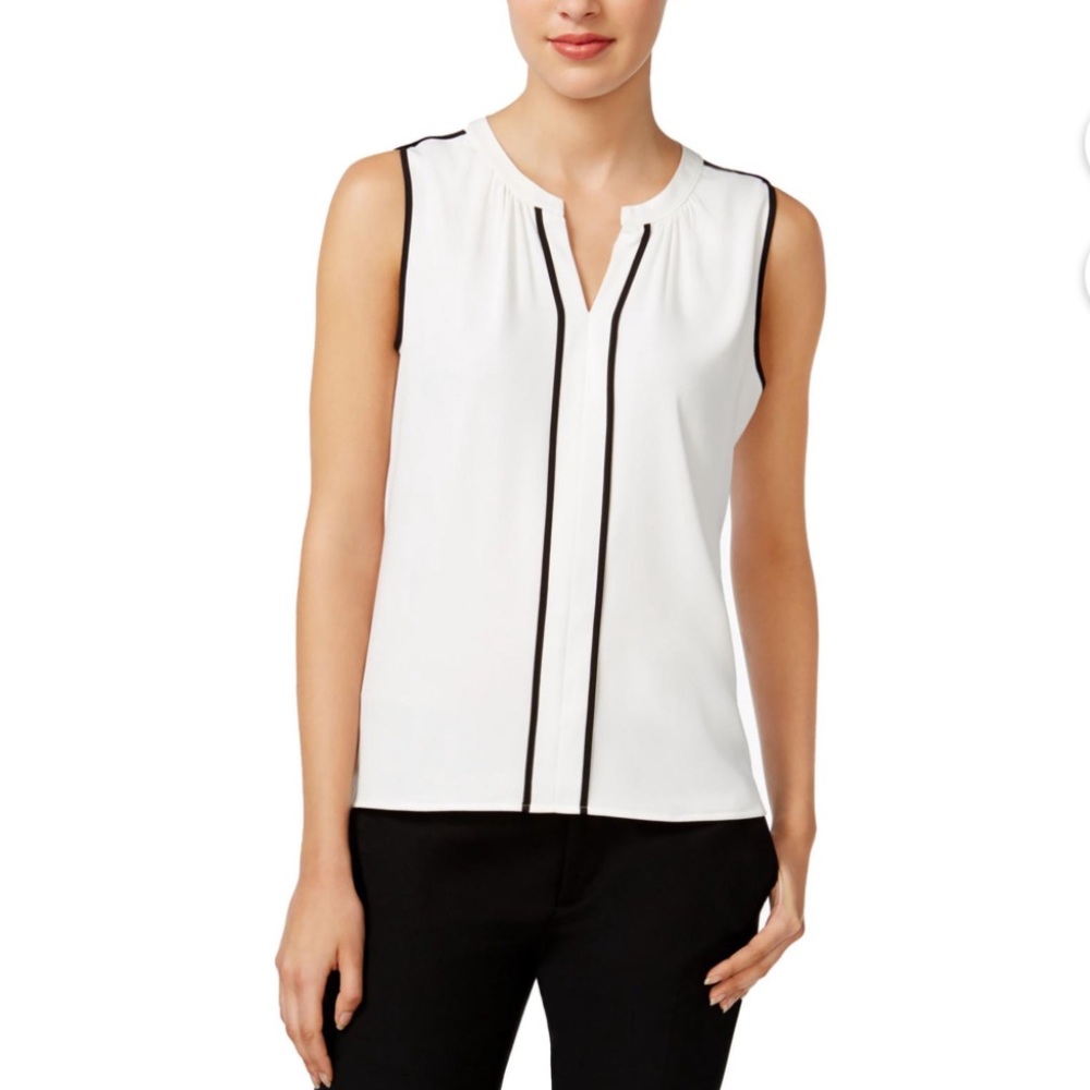 Calvin Klein Split Neck Blouse - NWT - LARGE